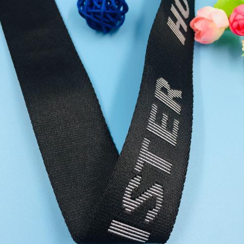 厂家直销38mm涤纶提花织带 字母logo提花带 黑色电脑提花带背包带