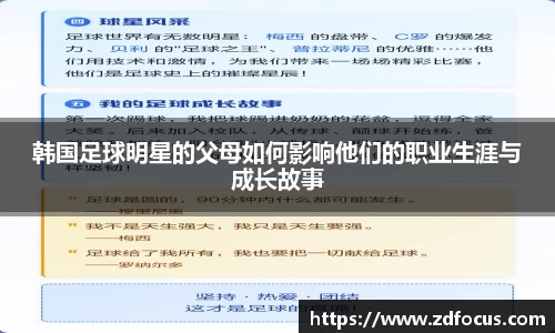 韩国足球明星的父母如何影响他们的职业生涯与成长故事